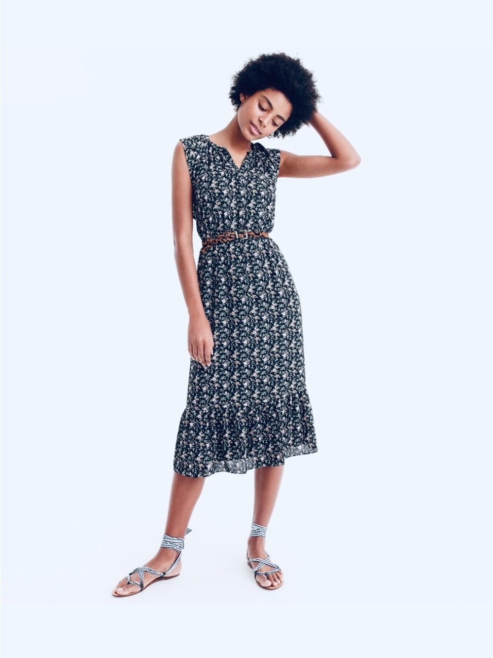 J. Crew Black Floral Dress